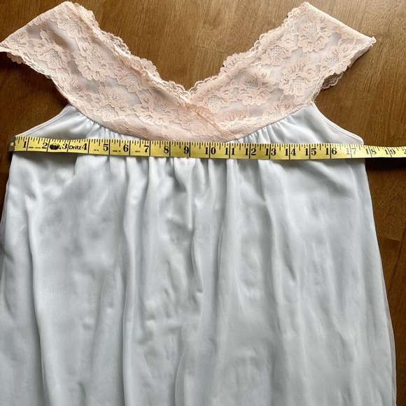 Vintage 60s Light Blue Nightie w/ Lace Aristocraft By Superior Medium - Picture 4 of 7